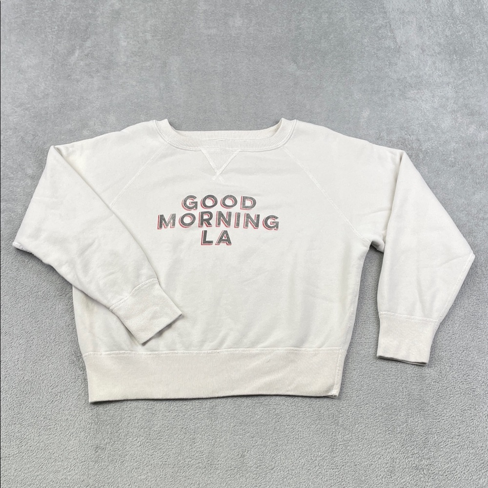 NEW Nili Lotan S Good Morning LA Sweatshirt Cream French Terry 100% Cotton FLAW